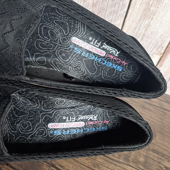 Skechers Reggae Fest 2.0 Willow Slip On Sneaker Women's Sz 6.5 Black Mesh (NWOB) - Picture 7 of 9